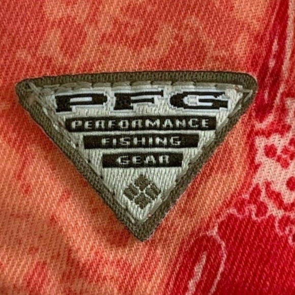 Columbia PFG Women Pink & Orange Short Sleeve Sz M Button Up Outdoor Shirt #232D - Picture 7 of 7